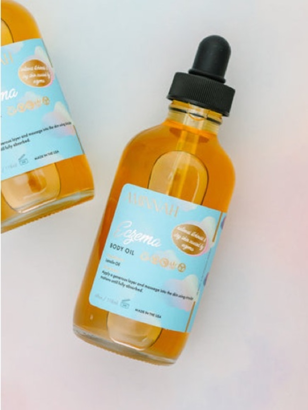Aminnah Eczema Body Oil with Lanolin 4 oz bottle